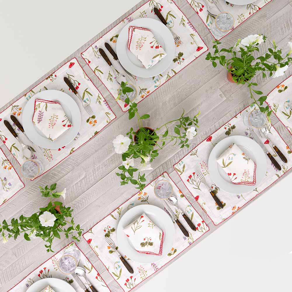 Pomegranate Botanial Garden Linen Placemats