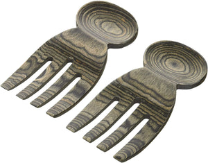 Island Bamboo Pakka Salad Hands -  Black, 5”