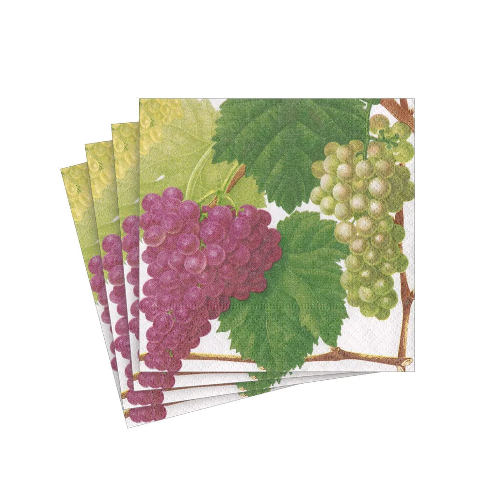 Caspari Arbor White Cocktail Napkins, Set of 20