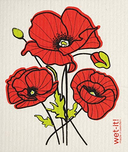 Wet-it! Poppy Flower Swedish Dishcloth