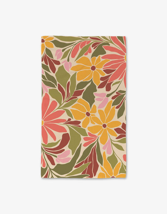 Geometry - Blooming Tan Luxe Hand Towel