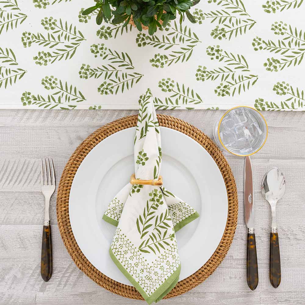 Pomegranate Phlox Green Napkin - 4 PC