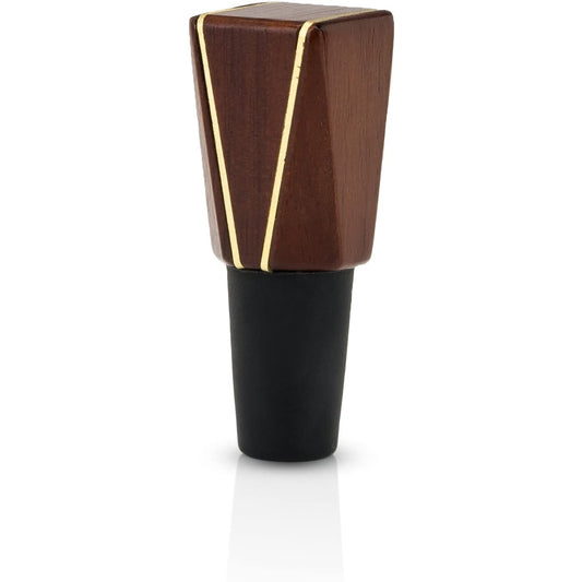 True Acacia & Gold Bottle Stopper by Viski