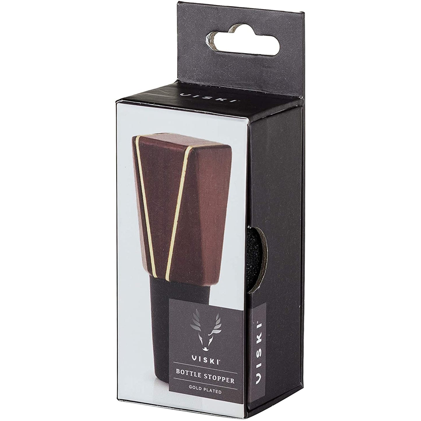 True Acacia & Gold Bottle Stopper by Viski