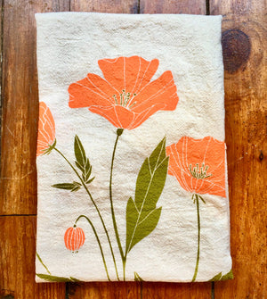 California Poppy Tea Towel