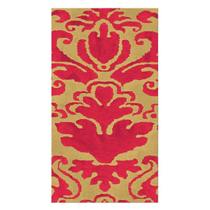 Caspari Palazzo Red Guest Towel Napkins, Set of 15