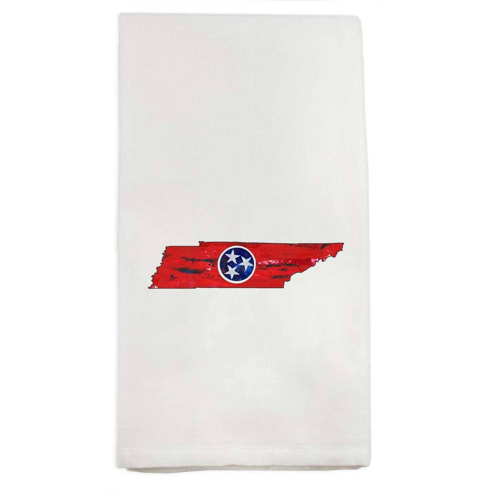 Tennessee State Outline with Flag Dishtowel