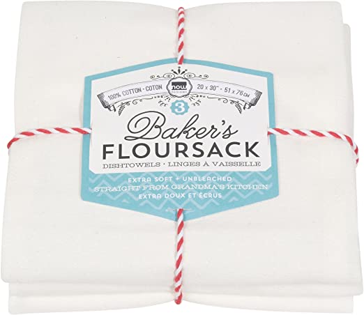 Bakers Floursack White, Set of 3