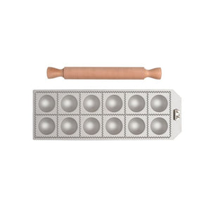 Marcato Ravioli Mold Round with Rolling Pin