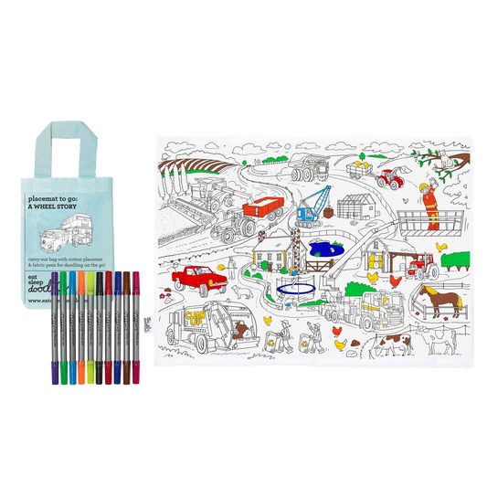 eatsleepdoodle - Working Wheels Placemat to Go