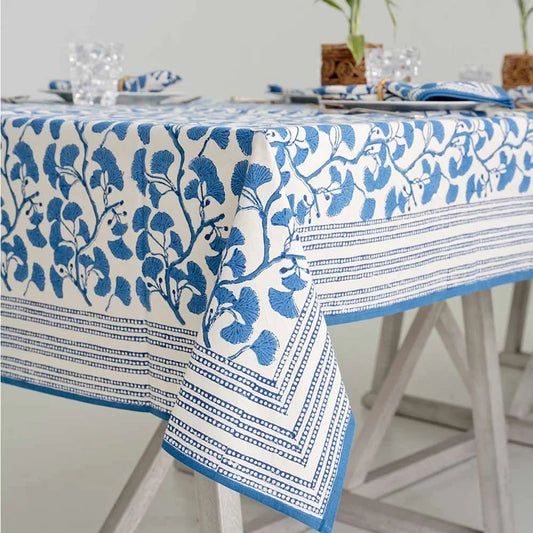 Pomegranate Ginkgo Blue Tablecloth