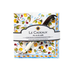 Toscana Cocktail Napkin with Small Laguiole Cheese Knife