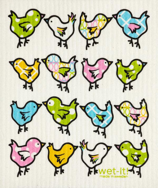 Wet it Spring Chix Swedish Dishcloth