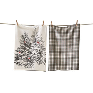 Winter Sketches Tree Dishtowel - 2 PC