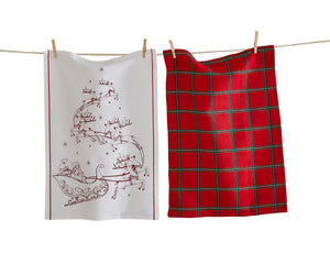 Santa Sleigh Dishtowel - 2 PC