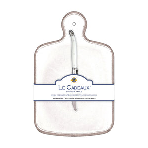 Rustica Antique White Cheese Board with Cheese Knife Gift Set