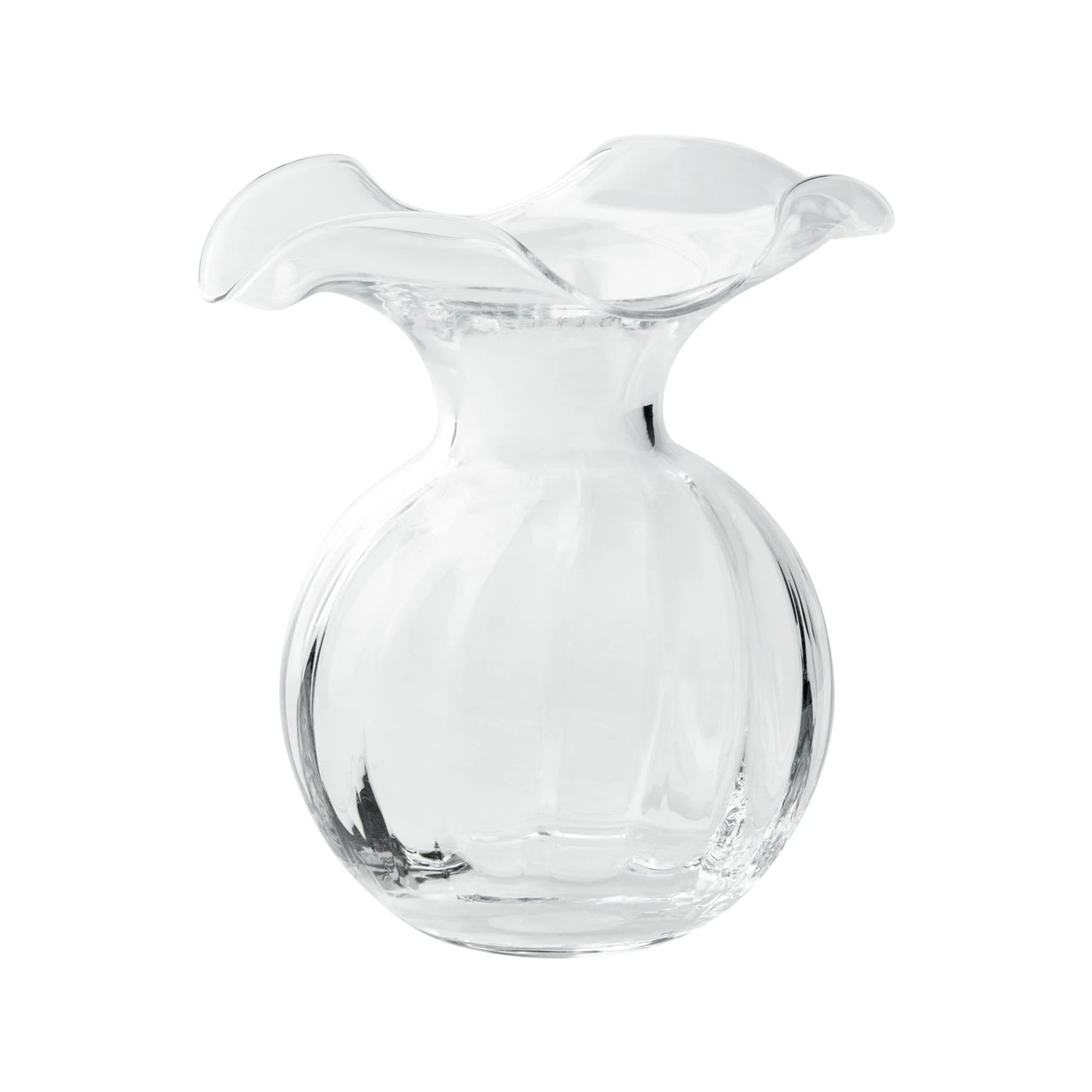 Vietri Hibiscus Glass Small Fluted Vase, Clear