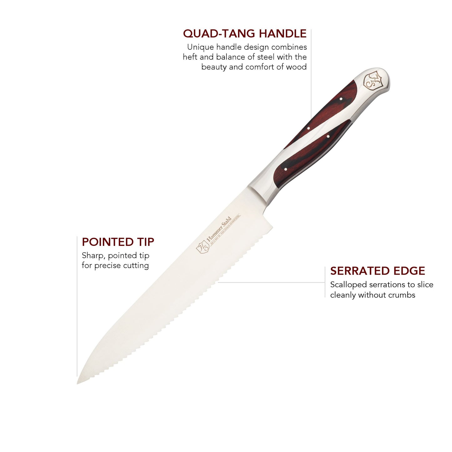Hammer Stahl Serrated Utility Knife - 6"