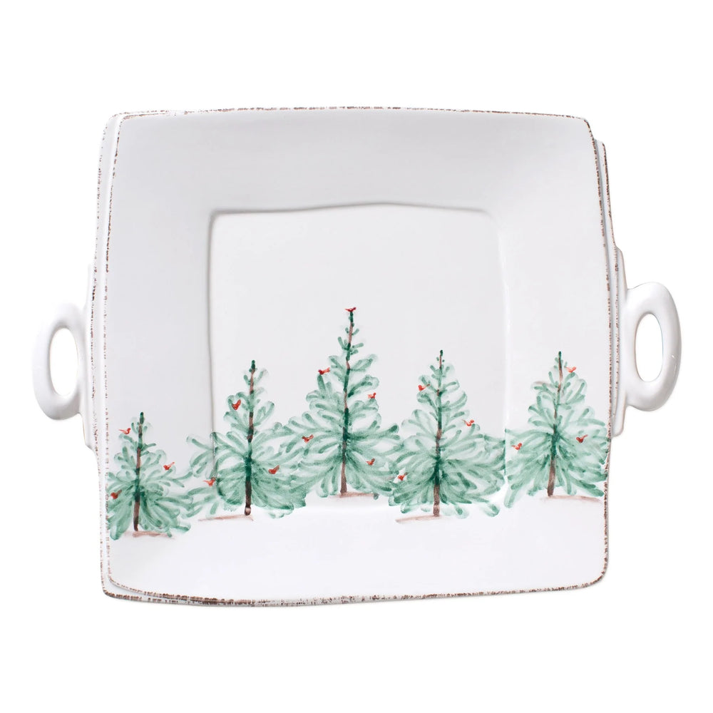 
            
                Load image into Gallery viewer, Vietri Lastra Holiday Handled Square Platter
            
        
