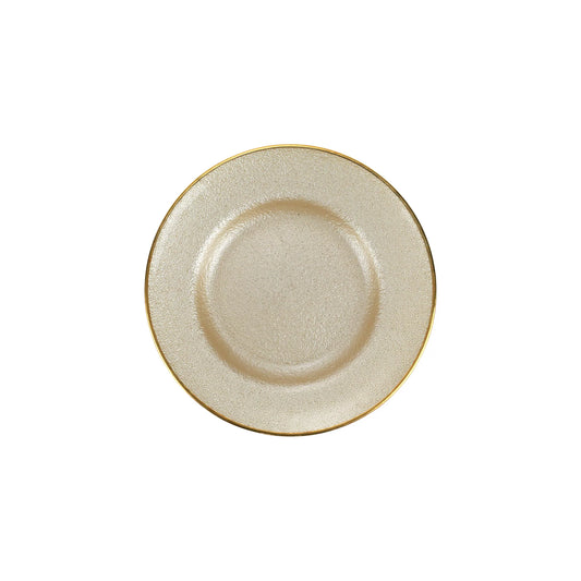 Vietri Metallic Glass Pearl Salad Plate