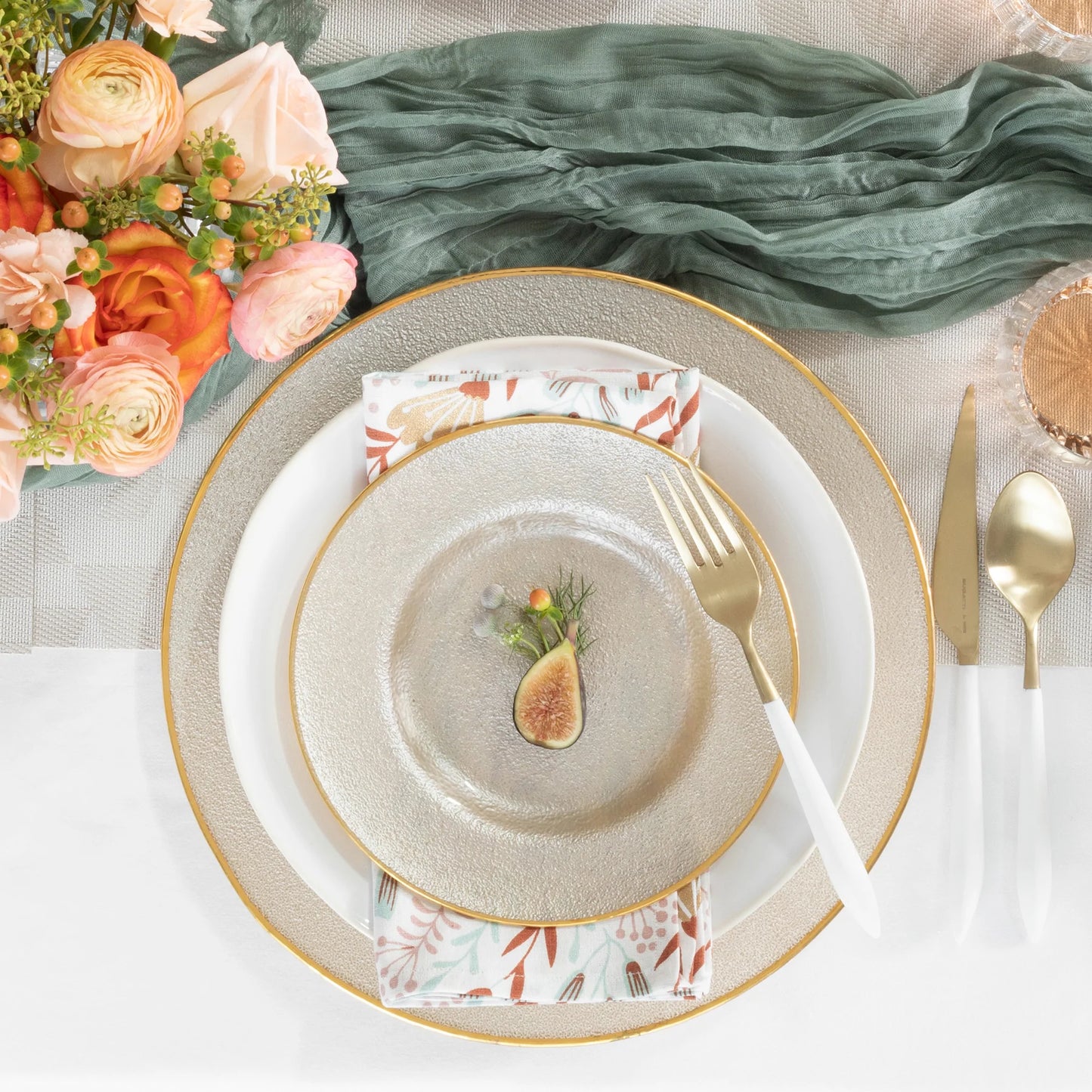 Vietri Metallic Glass Pearl Salad Plate