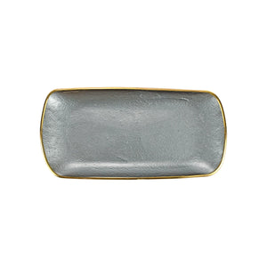 Vietri Metallic Glass Slate Rectangular Tray