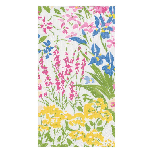 Caspari Meadow Flowers Guest Towel Napkins, Set of 15