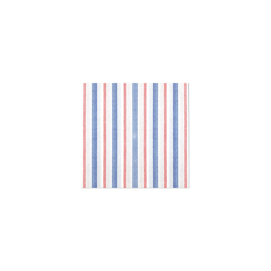 Vietri Papersoft Napkins Americana Stripe Cocktail Napkins, Pack Of 20