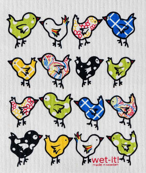 Wet it Little Chix Swedish Dishcloth