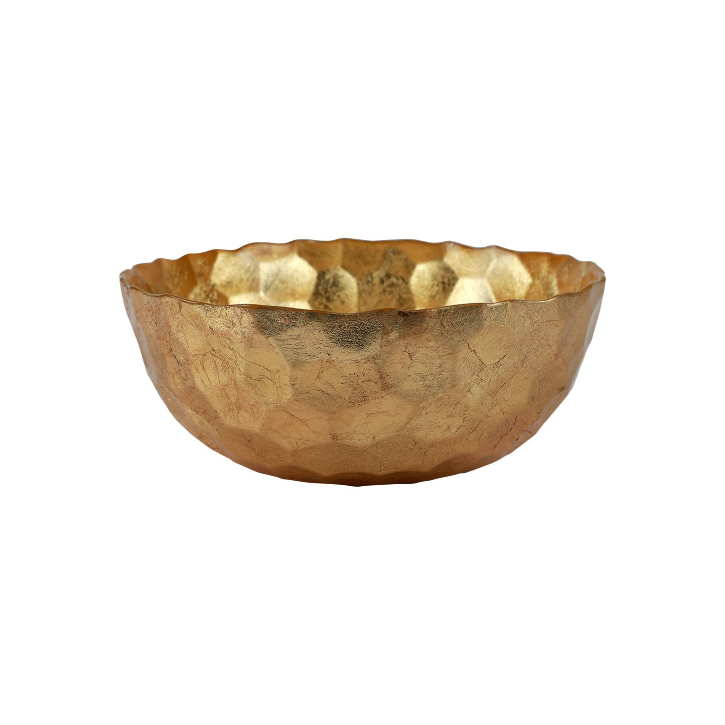 Vietri Rufolo Glass Gold Honeycomb Medium Bowl