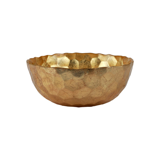 Vietri Rufolo Glass Gold Honeycomb Medium Bowl
