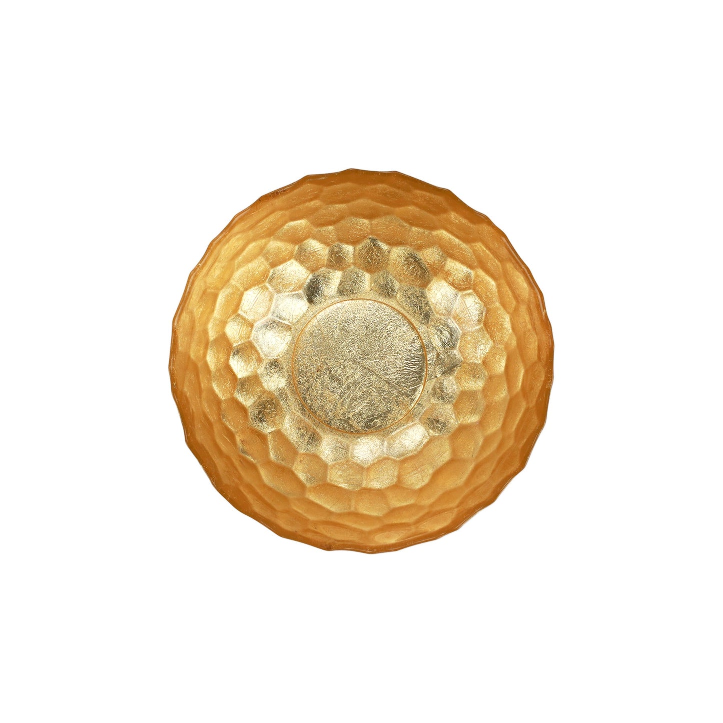Vietri Rufolo Glass Gold Honeycomb Medium Bowl