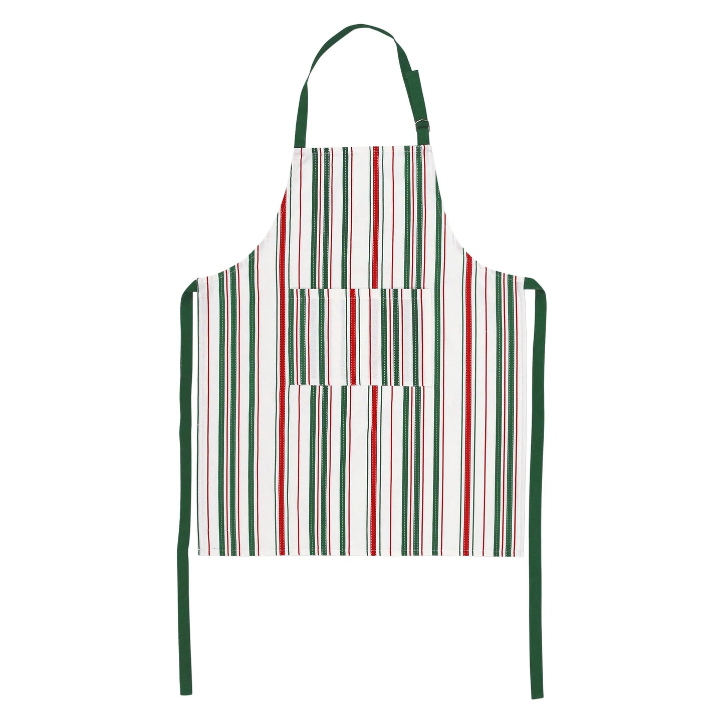 Vietri Bohemian Linens Stripe Apron - Red/ Green