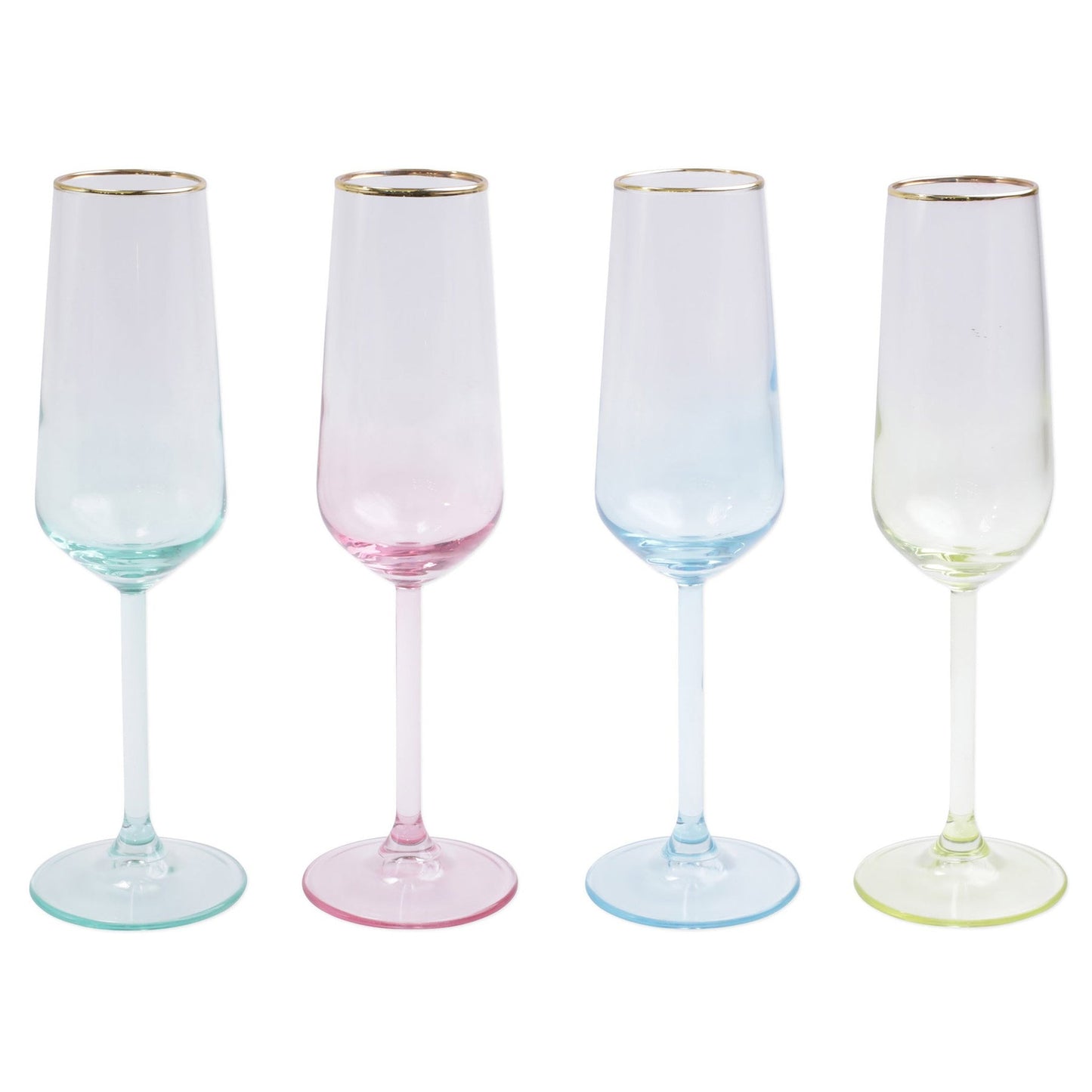 Vietri Rainbow Assorted Champagne Flutes - 4 PC