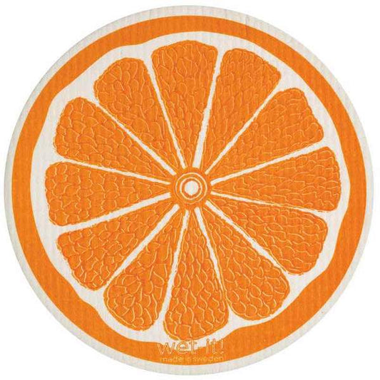 Wet it Orange Round Swedish Dishcloth