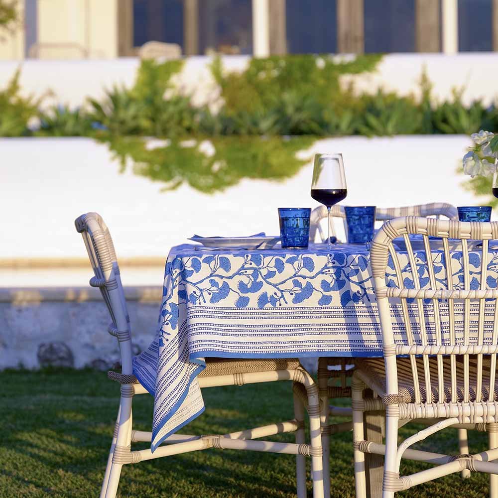 Pomegranate Ginkgo Blue Tablecloth