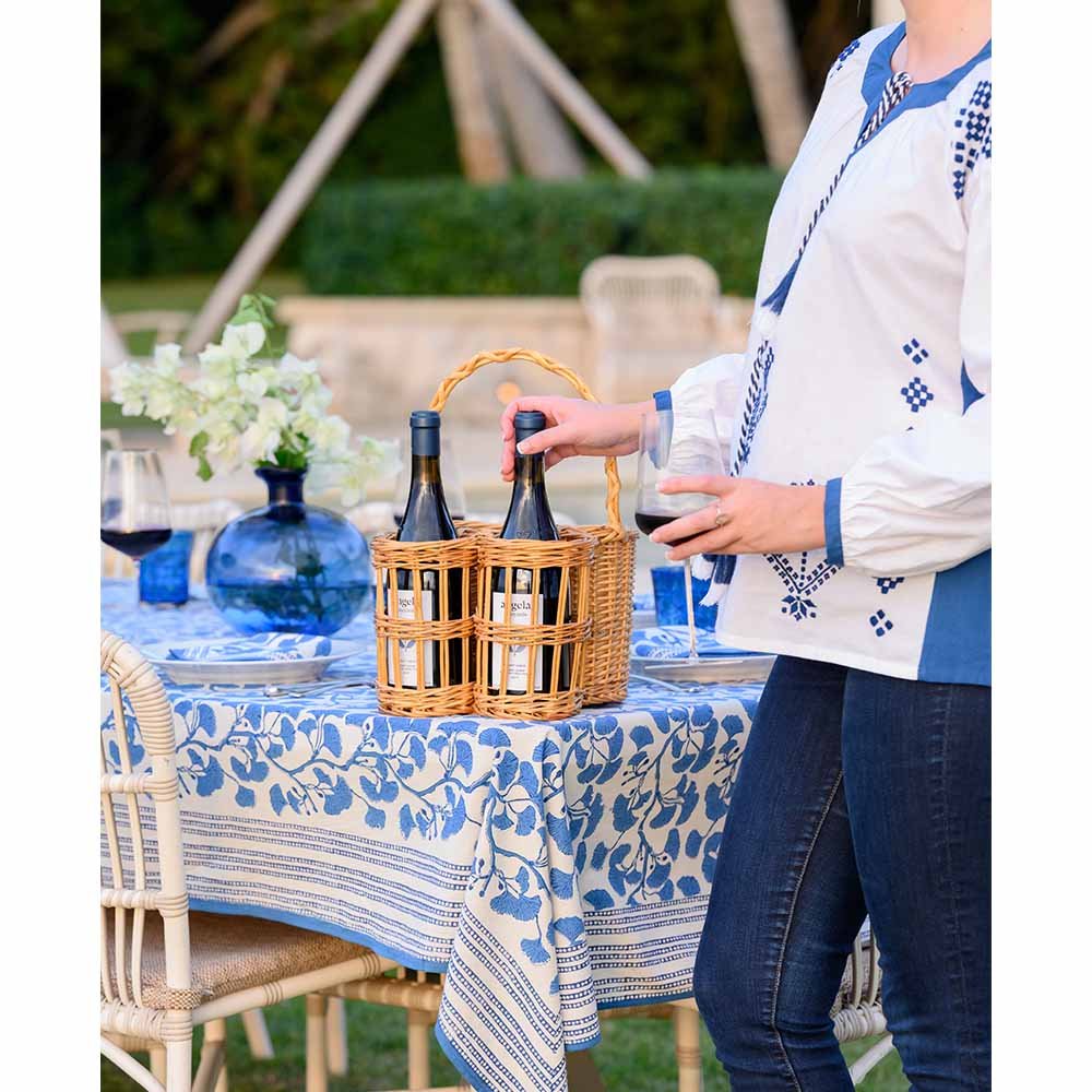 Pomegranate Ginkgo Blue Tablecloth
