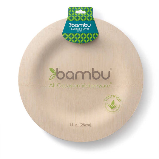bambu® Disposable Bamboo Round Plates, 11"