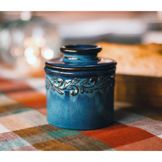 Butter Bell Crock Antique Denim Blue