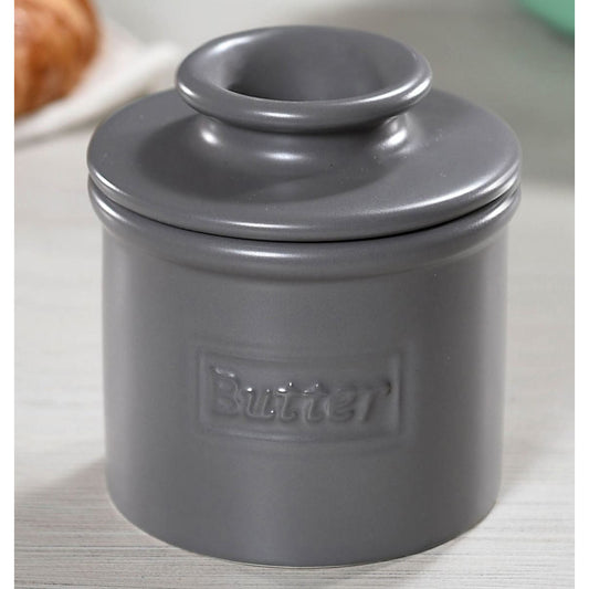 Butter Bell Crock Cafe Matte Steel Grey