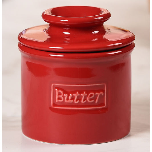 Butter Bell Crock Cafe Retro Maraschino Red