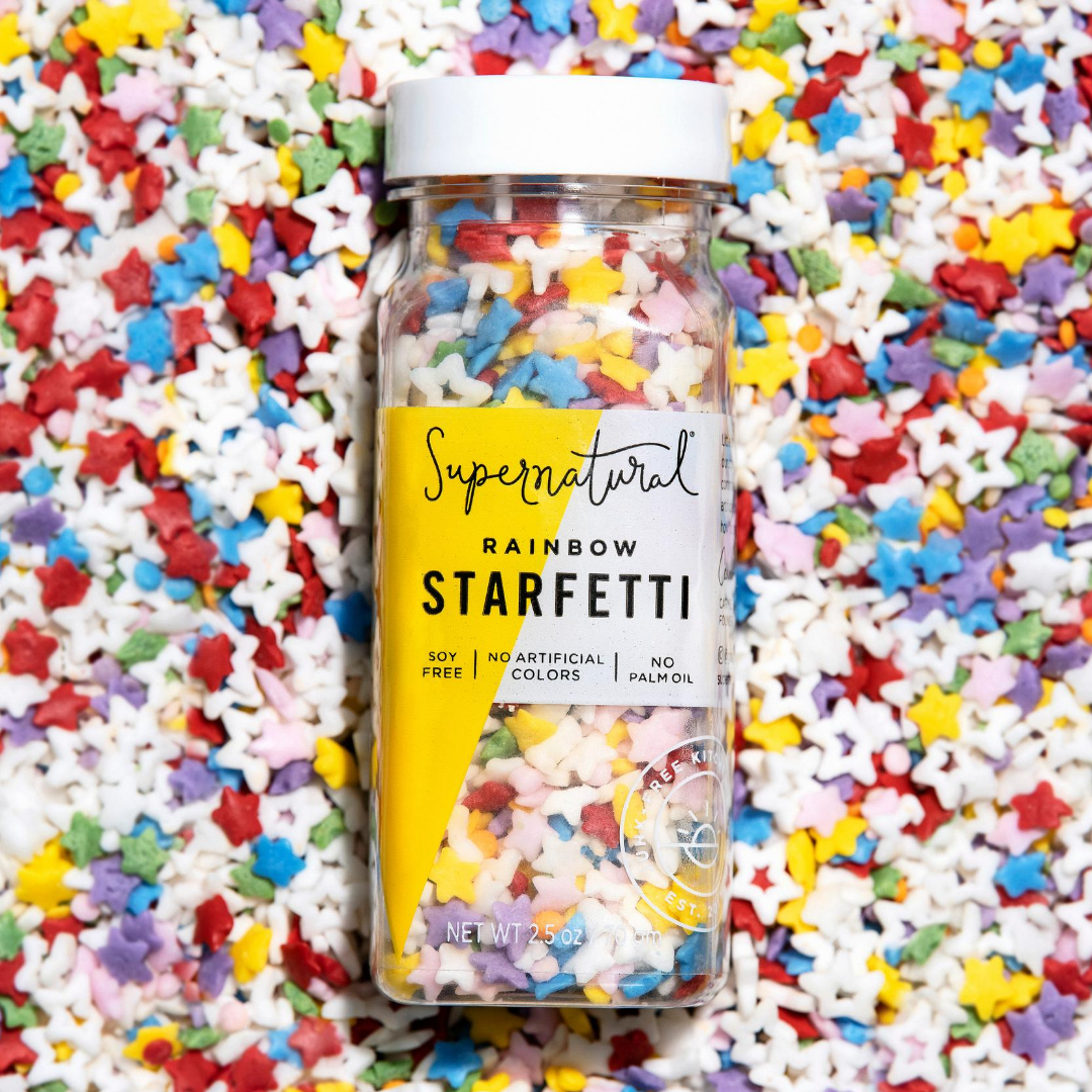 Supernatural Dye-Free Rainbow Starfetti Sprinkles