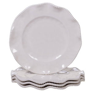 Perlette Cream Melamine Dinner Plate, 11"