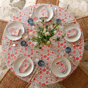 Pomegranate Cactus Flower Ivory Tablecloth