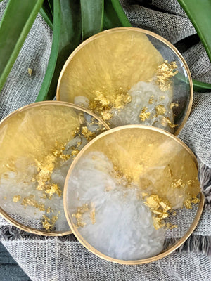 Perfectly Round Coasters - Gold