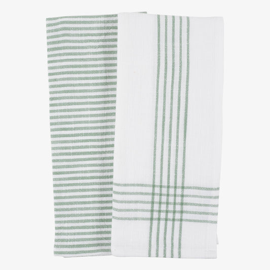 KAF Home Monaco Green Washed Dish Towel- 2 PC