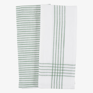 KAF Home Monaco Green Washed Dish Towel- 2 PC