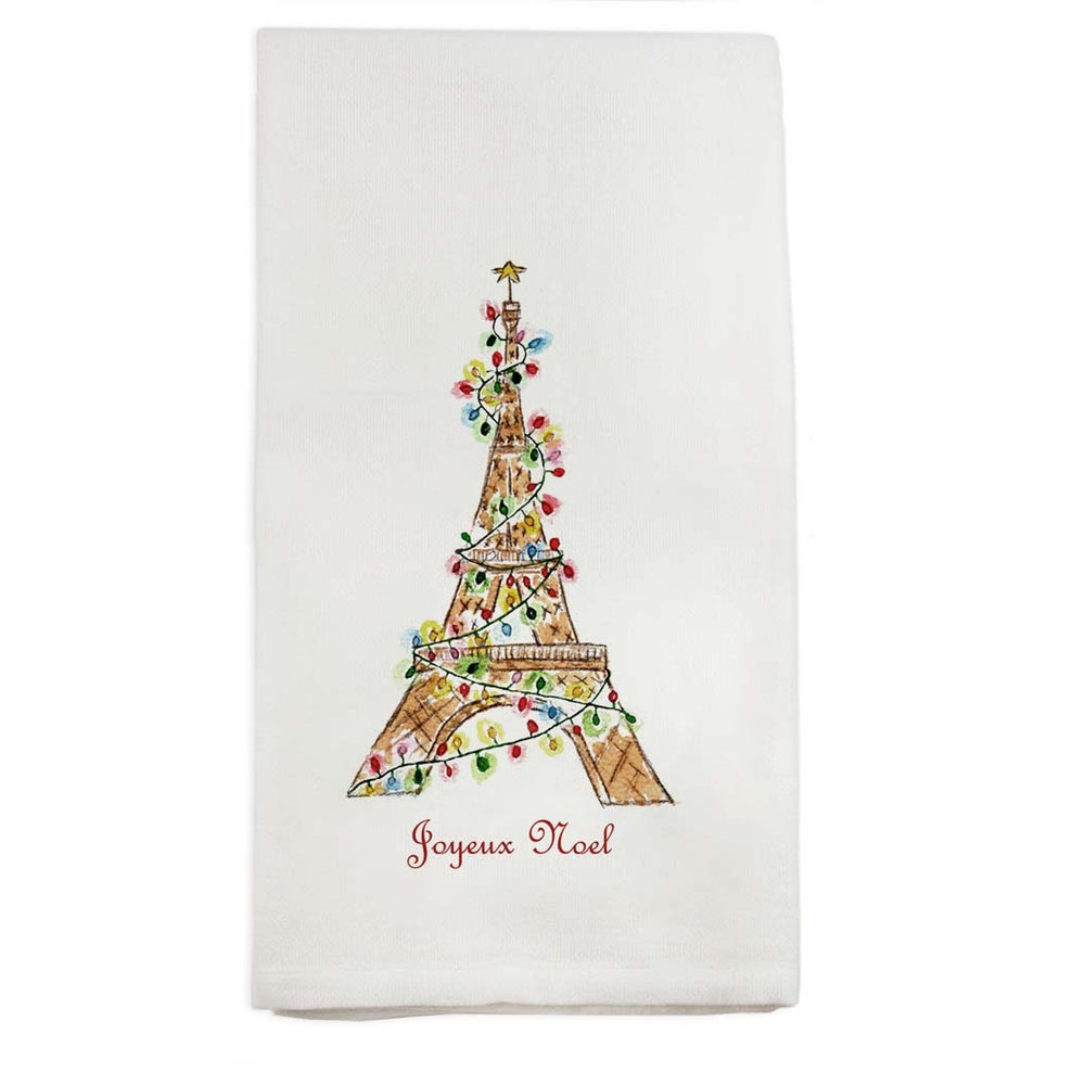 Eiffel Towel with Lights Dishtowel