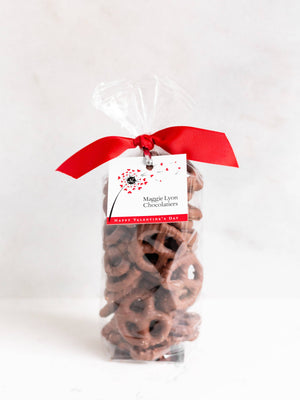 Maggie Lyon Chocolatiers - Valentine's 5oz Milk Chocolate Pretzels