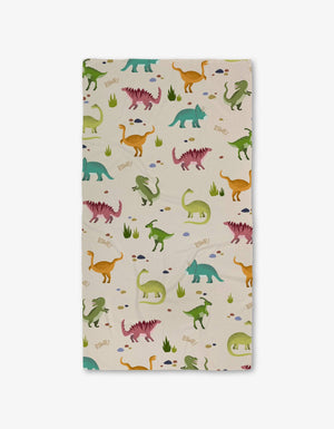 Geometry - Dancing Dinos Luxe Bath Towel